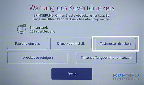 SendPro C Auto druckt nicht richtig