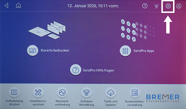 Pitney Bowes Sendpro C Hauptmenu